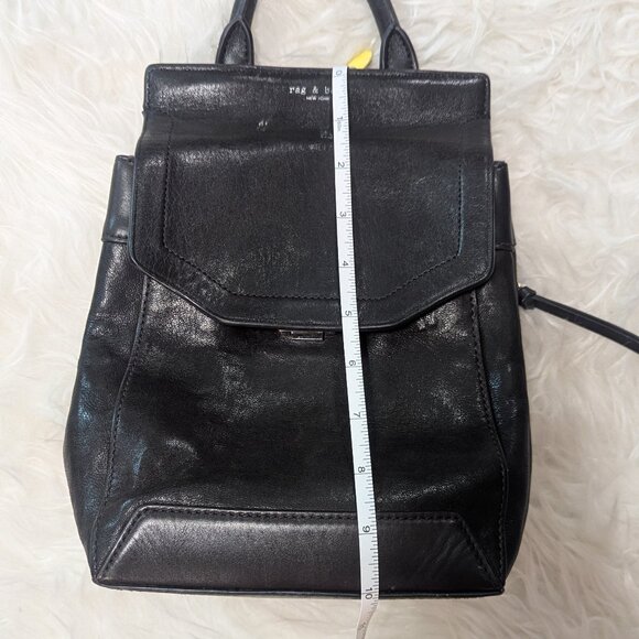 rag & bone Mini Pilot Backpack | Black Italian Lamb Leather - Picture 3 of 11